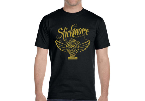 stickmore hair co t-shirt, tee, shirt, black and gold